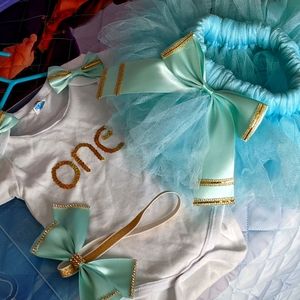 Hand made 1rst birthday tutu set